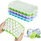 2 Pcs Silicone Ice Cube Tray With LID - 36 Cube Honeycomb Extra Large Size